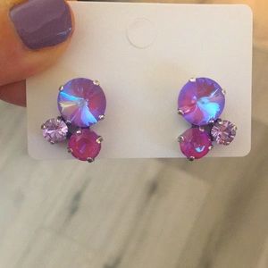 Fuchsia Magenta + Violet Crystal Earrings